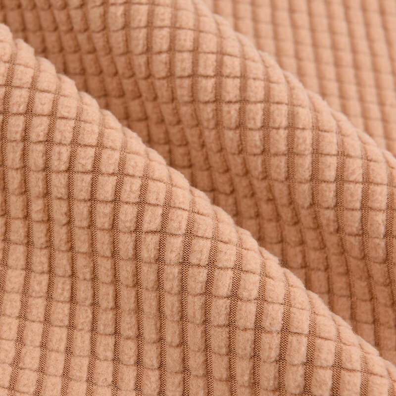 Plaid Jacquard Sofa Spandex Polar Fleece Fabric for Sofa Cover Wholesa 34